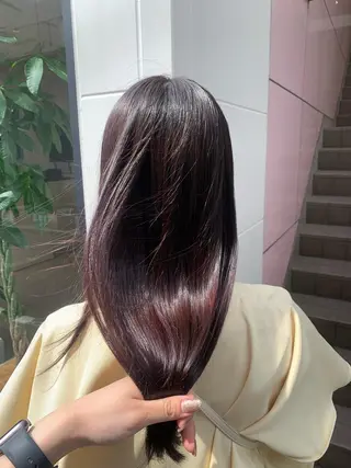 ミディアム カラー soëll所属・☺︎そぶえ　ゆうな/ 暖色カラー/縮毛矯正のヘアスタイル