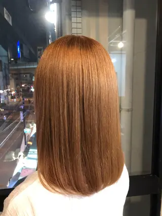 ミディアム カラー 髪質改善&ブリーチ 伊勢 祐一郎のヘアスタイル