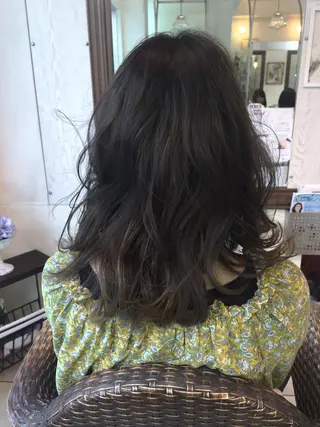 セミロング カラー 久保 敏之のヘアスタイル