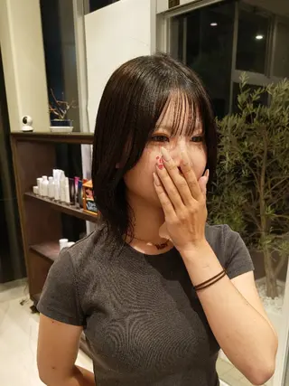 ミディアム ヘアアレンジ カラー 鈴木 万里奈のヘアスタイル