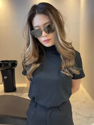 セミロング カラー ヘアアレンジ アンドウ ユウ/ レイヤーカット/韓国のヘアスタイル