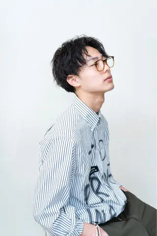 ミディアム パーマ メンズ メンズパーマ 赤司 泰樹のヘアスタイル