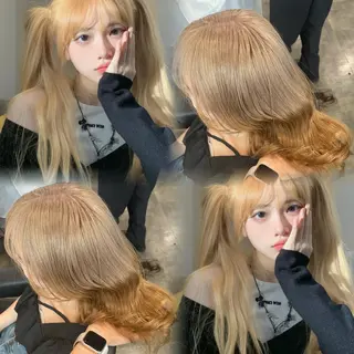 ロング カラー ハイトーンカラー 🦄レイヤーカットのヘアスタイル