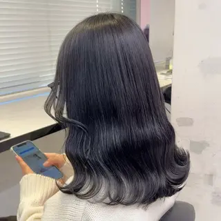 ロング カラー 韓国っぽ♡寒色/暗髪 🫧MOEKA🦋のヘアスタイル