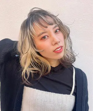 ミディアム カラー direction所属・派手髪デザインカラー ヒロカのヘアスタイル