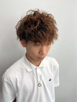 ショート パーマ メンズ ニュアンスパーマ/ ウルフ/ときなのヘアスタイル