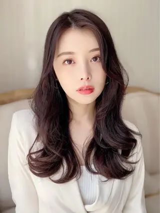 セミロング 韓国🎀レイヤー/艶 髪/縮毛矯正/ユリナのヘアスタイル
