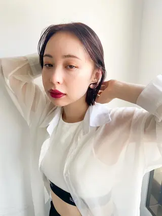 ミディアム パーマ カラー CEINE+ officialのヘアスタイル