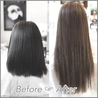 ロング エクステ ハイトーン 💭黒崎ハルカのヘアスタイル