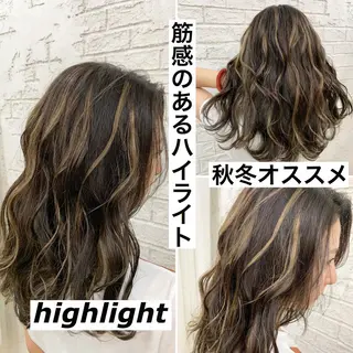 セミロング 🇺🇸ハイライト特 化美容師🇺🇸漆沢のヘアスタイル