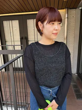 ショート カラー 暖色カラー 🌼クニトウメイのヘアスタイル