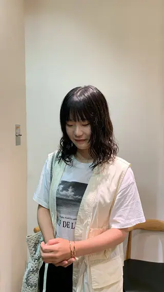 ミディアム パーマ 暖色/艶カラー🍑☆ /杉村夏希のヘアスタイル