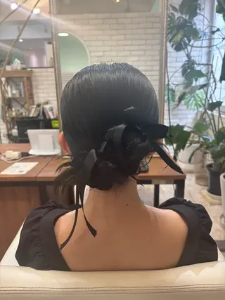 セミロング ヘアアレンジ 0円メンズカット 🫧大森明🫧のヘアスタイル