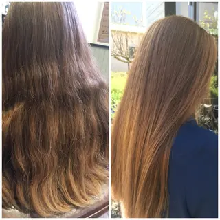 ロング カラー ビヨウシツトリコ よねたにみなのヘアスタイル