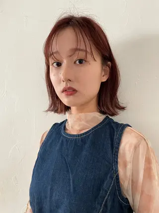 セミロング カラー UNHAIRbyshiomi H所属・十川 明優花のヘアスタイル