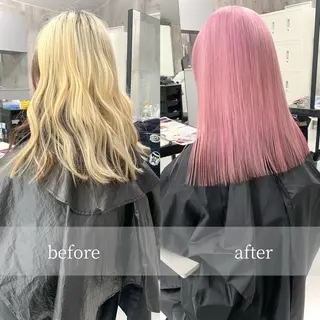 セミロング ハイトーン×エクステ 💞くるみのヘアスタイル