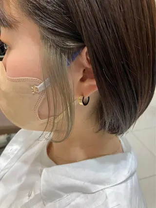 ミディアム カラー 美髪×縮毛矯正 水上真由美😘のヘアスタイル