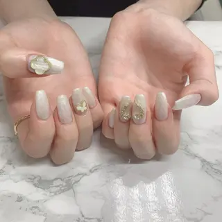 ネイル はな💎ネイル ワンホン、長さ出しのネイルデザイン