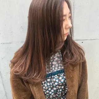 ミディアム カラー salowin SHIBUYA me+店所属・kasumi/渋谷/ パーマのヘアスタイル