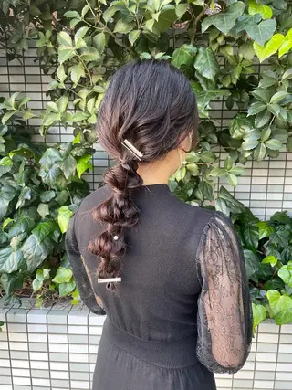ミディアム ヘアアレンジ カワシマ セイカのヘアスタイル