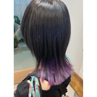 ミディアム カラー ヘアアレンジ 小國 綾かのヘアスタイル