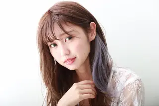 セミロング カラー 艶髪カラー&ウルフ フルカワ ヒロズミのヘアスタイル