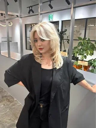 セミロング カラー 💖梅田レイヤー カット💖ツバサのヘアスタイル