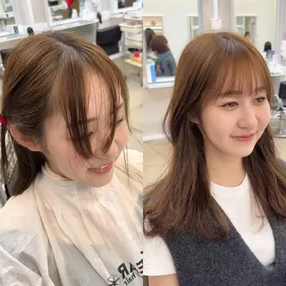 ミディアム クロスパーマ× 透明感カラー✂︎のヘアスタイル