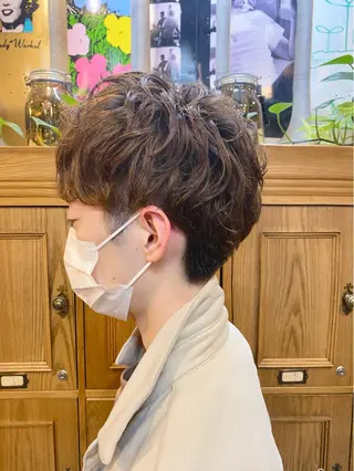 ショート パーマ メンズ 【扉gate】野崎 英幸のヘアスタイル