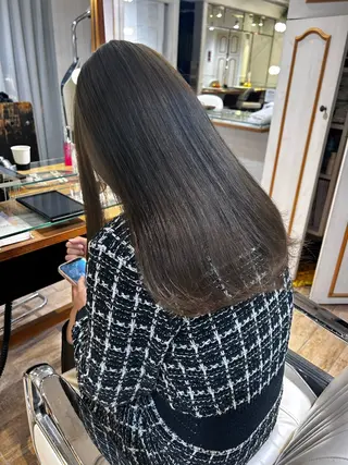 ロング カラー ハイトーン/カラー /縮毛矯正/松田健佑のヘアスタイル