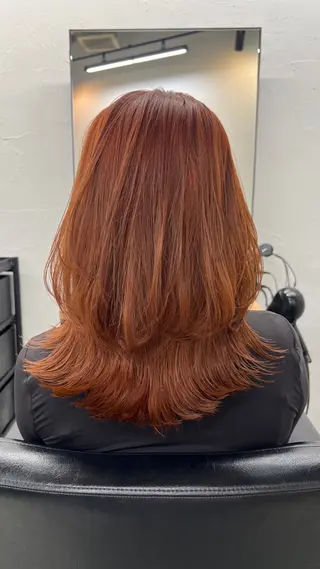 ミディアム 暖色カラー/レイヤー カット☁️MEI☁️のヘアスタイル