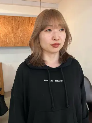 ミディアム カラー 暖色/パーマ 🌼クニトウメイのヘアスタイル