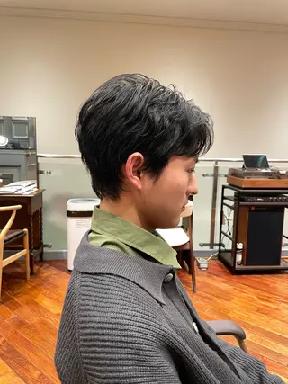 パーマ メンズ 大阪梅田 稲葉利也斗のヘアスタイル