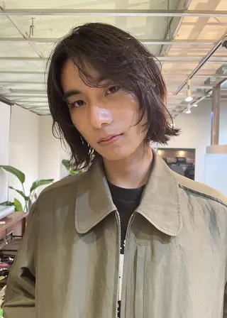 ミディアム メンズ カラー パーマ CEINE【セーヌ】 三軒茶屋のヘアスタイル