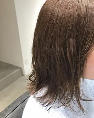 ミディアム カラー 暖色カラー🍊 ボブ🌿顔周りcutのヘアスタイル