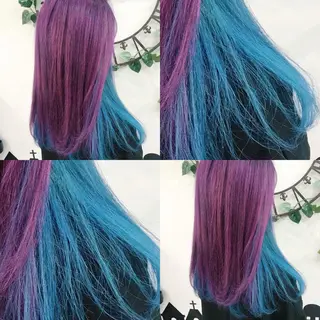 セミロング カラー ハイトーン💫 エクステ💫maiのヘアスタイル