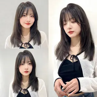 セミロング カラー ヘアアレンジ 顔まわり職人🇰🇷 韓国ヘア/KAITOのヘアスタイル