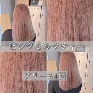 セミロング カラー 🪄池袋ハイトーン 🪄ブリーチカラーのヘアスタイル