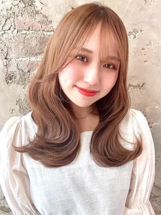 ミディアム カラー パーマ ヘアアレンジ Surpass所属・🌈小顔似合わせ SHIHO🌈のヘアスタイル