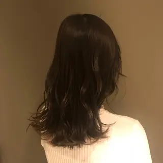 セミロング カラー ボブ/透明感カラー 岸本涼奈のヘアスタイル