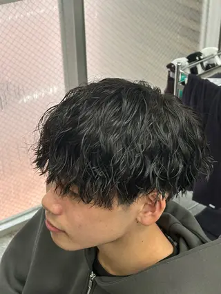 ショート パーマ メンズ 町田/波巻き/ シャドウ/メンズのヘアスタイル