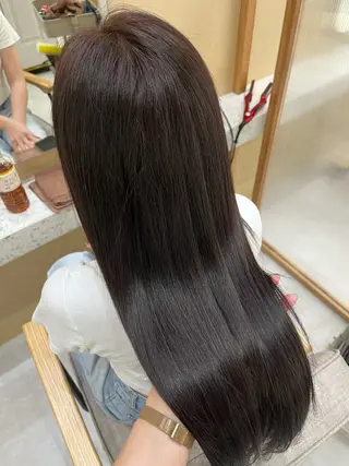 セミロング カラー ヘアアレンジ 🥀暖色韓国ヘア💕 保科侑花のヘアスタイル