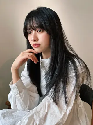 ロング カラー パーマ 🫧小顔×似合わせ× 透明感カラー🫧のヘアスタイル