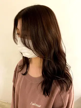 セミロング カラー サイトウ アカネのヘアスタイル