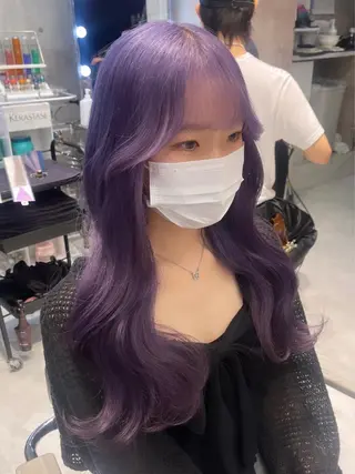 ロング カラー パーマ ヘアアレンジ メンズ キッズ ネイル マツエク・マツパ アイブロウ 🎀韓国スタイル YURINA🎀のヘアスタイル