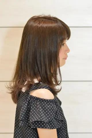 ミディアム カラー パーマ テラモト カズヨシのヘアスタイル