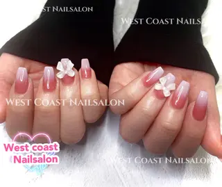 ネイル リボン、ガーリー パーツ放題専門店のネイルデザイン