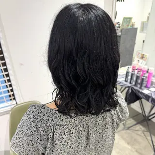 ミディアム パーマ 艶カラー/カット AYANO 💗🪽のヘアスタイル