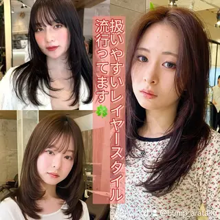 ミディアム 無料カットモデル/ 顔まわり特化/荒砂のヘアスタイル