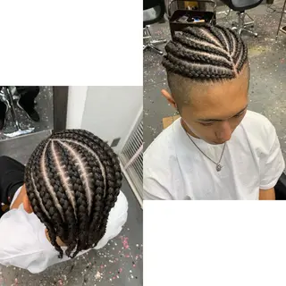 ヘアアレンジ メンズ Lehua   (レフア)所属・MEI/ブレイズ/ コーンロウ/茅ヶ崎のヘアスタイル